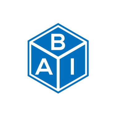 Siyah arka planda BAI harf logosu tasarımı. BAI yaratıcı harfler logosu konsepti. BAI harf tasarımı.