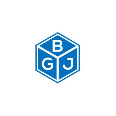 Siyah arka planda BGJ harf logosu tasarımı. BGJ yaratıcı harflerin baş harfleri logo kavramı. BGJ harf tasarımı.