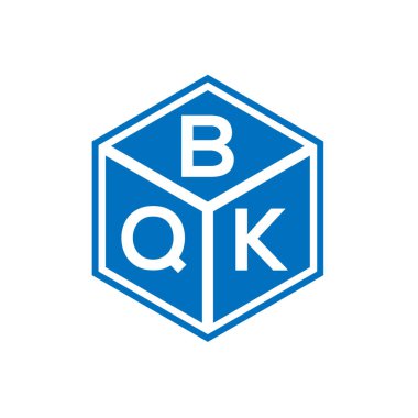 Siyah arkaplanda BQK harf logosu tasarımı. BQK yaratıcı harflerin baş harfleri logo kavramı. BQK harf tasarımı.