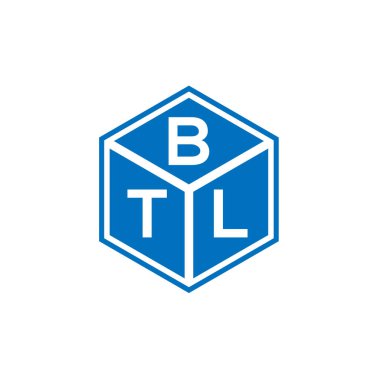 BTL harf logo tasarımı Siyah arka plan. BTL yaratıcı harflerin baş harfleri logo kavramı. BTL harf tasarımı.
