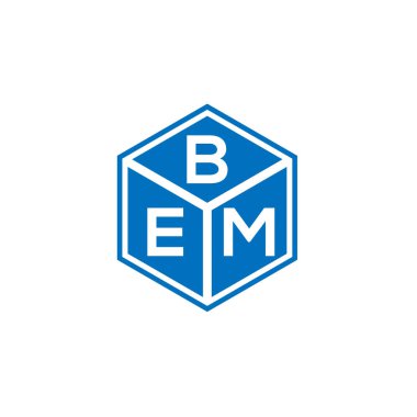 Siyah arka planda BEM harf logosu tasarımı. BEM yaratıcı harflerin baş harfleri logo kavramı. BEM harf tasarımı.