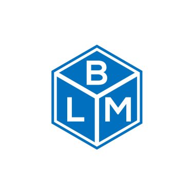Siyah arkaplanda BLM harf logosu tasarımı. BLM yaratıcı harflerin baş harfleri logo kavramı. BLM harf tasarımı.