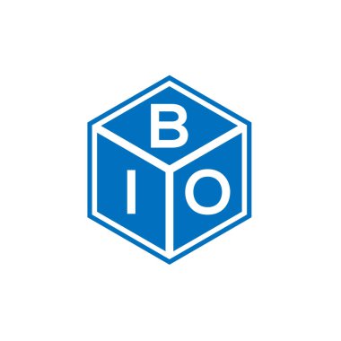 Siyah arka planda BIO harfi logo tasarımı. BIO yaratıcı harflerin baş harfleri logo kavramı. BIO harf tasarımı.