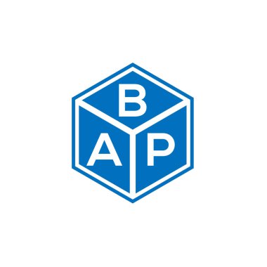 Siyah arka planda BAP harf logosu tasarımı. BAP yaratıcı harf logosu konsepti. BAP harf tasarımı.