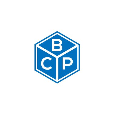 Siyah arkaplanda BCP harf logosu tasarımı. BCP yaratıcı harflerin baş harfleri logo kavramı. BCP harf tasarımı.