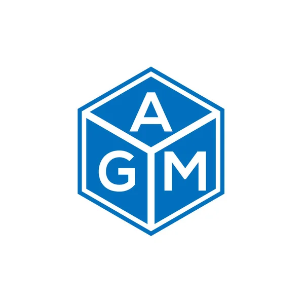 Diseño Del Logotipo Letra Agm Sobre Fondo Negro Agm Iniciales — Vector de stock