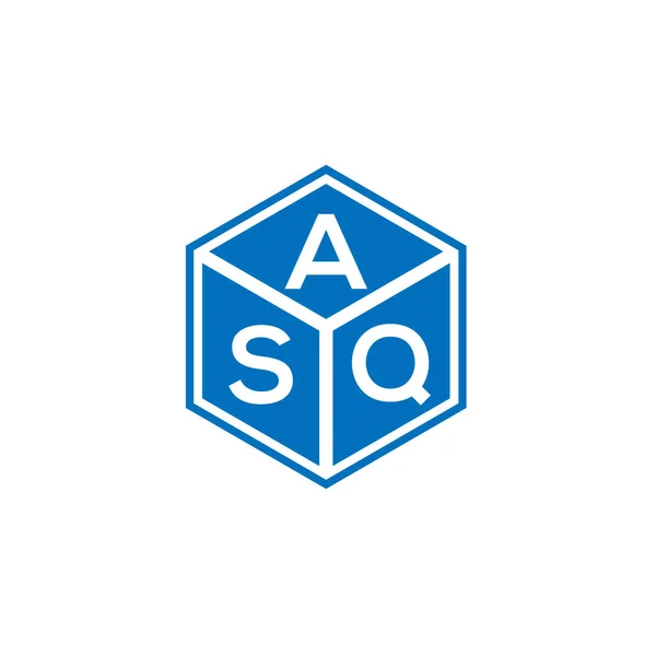 Asq Brev Logotyp Design Svart Bakgrund Asq Kreativa Initialer Brev — Stock vektor