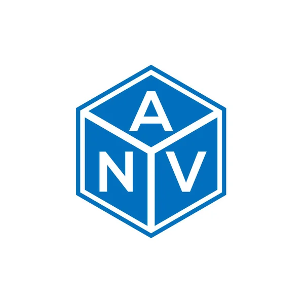 Anv Letter Logo Design Auf Schwarzem Hintergrund Anv Kreative Initialen — Stockvektor