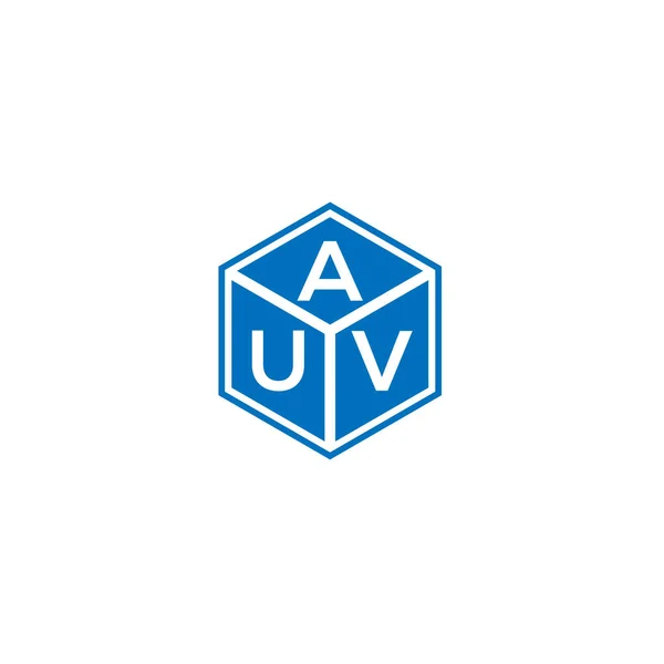 Diseño Del Logotipo Letra Auv Sobre Fondo Negro Auv Iniciales — Archivo Imágenes Vectoriales