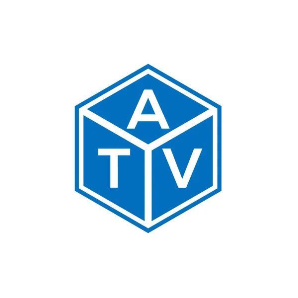 Atv Letter Logo Design Auf Schwarzem Hintergrund Atv Kreative Initialen — Stockvektor