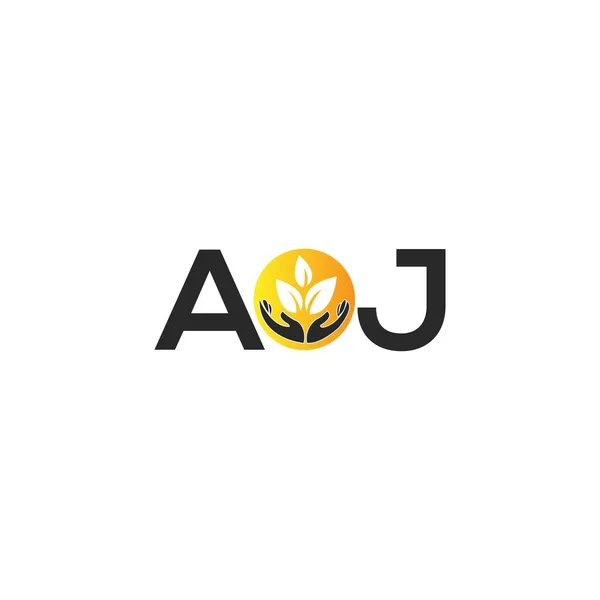 Aoj Brev Logotyp Design Vit Bakgrund Aoj Kreativa Initialer Brev — Stock vektor