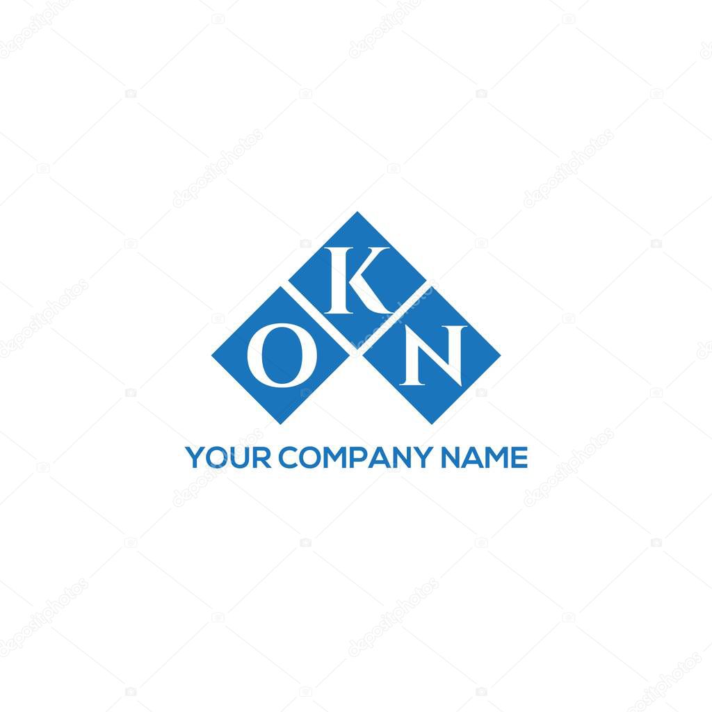 OKN letter logo design on WHITE background. OKN creative initials letter logo concept. OKN letter design.