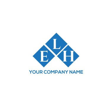 Beyaz arka planda ELH harf logosu tasarımı. ELH yaratıcı harflerin baş harfleri logo konsepti. ELH harf tasarımı.