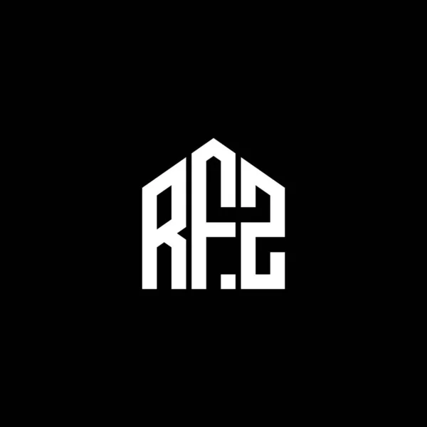 Siyah Arkaplanda Rfz Harf Logosu Tasarımı Rfz Yaratıcı Harflerin Baş — Stok Vektör