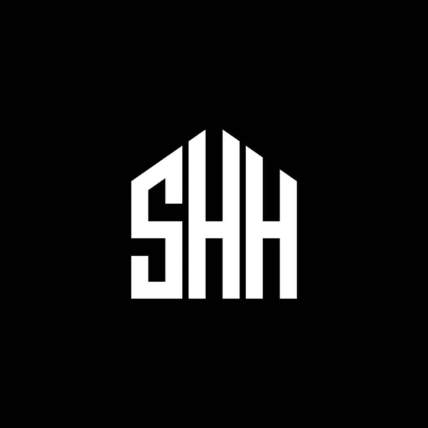 Shh Brev Logotyp Design Svart Bakgrund Shh Kreativa Initialer Brev — Stock vektor