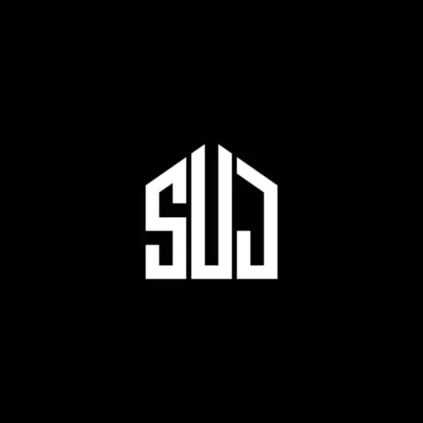 Suj Lettre Logo Design Sur Fond Noir Suj Initiales Créatives — Image vectorielle