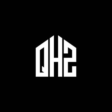QHZ harf logo tasarımı siyah arkaplan üzerine. QHZ yaratıcı harf logosu konsepti. QHZ harf tasarımı.