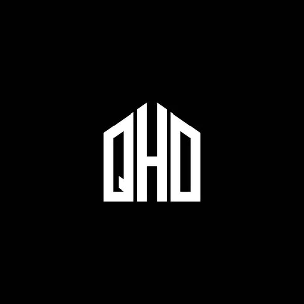 Qho Harf Logo Tasarımı Siyah Arka Planda Qho Yaratıcı Harf — Stok Vektör