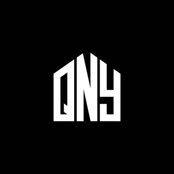 Diseño Del Logotipo Letra Qny Sobre Fondo Negro Qny Iniciales — Archivo Imágenes Vectoriales