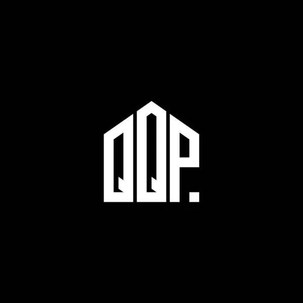 Qqp Lettre Logo Design Sur Fond Noir Qqp Initiales Créatives — Image vectorielle