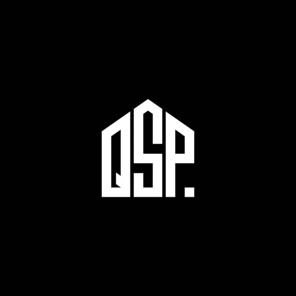 Qsp Harfi Logo Tasarımı Siyah Arkaplan Üzerine Qsp Yaratıcı Harflerin — Stok Vektör