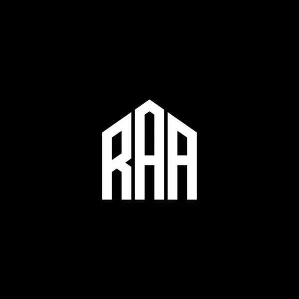 Raa Lettre Logo Design Sur Fond Noir Raa Initiales Créatives — Image vectorielle