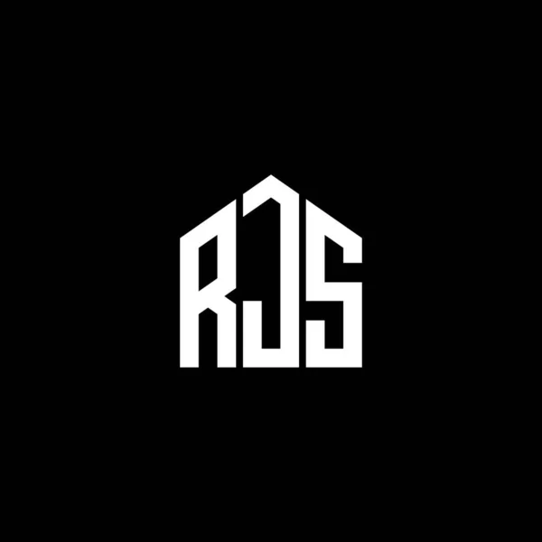 Σχεδιασμός Λογότυπου Γραμμάτων Rjs Μαύρο Φόντο Rjs Δημιουργική Αρχικά Γράμμα — Διανυσματικό Αρχείο