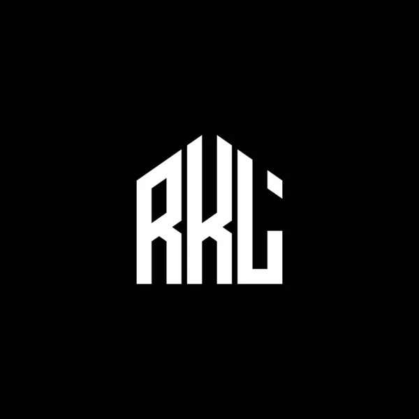Siyah Arkaplanda Rkl Harf Logosu Tasarımı Rkl Yaratıcı Harflerin Baş — Stok Vektör