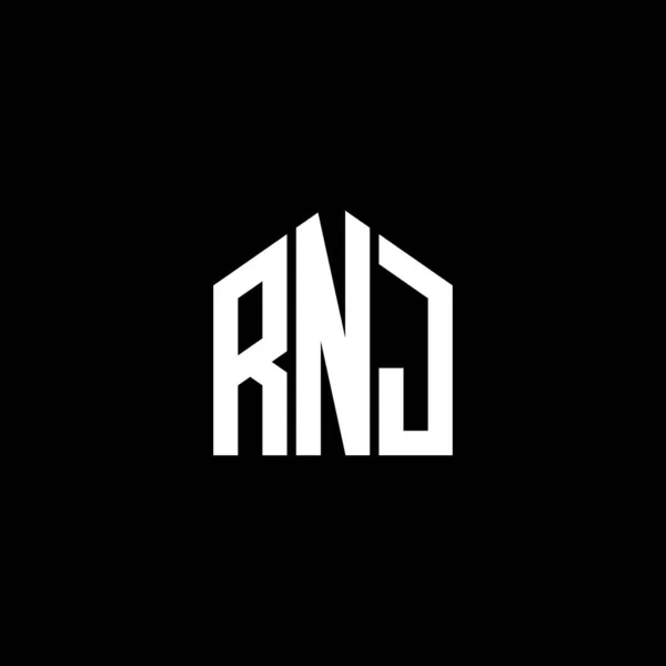 Diseño Del Logotipo Letra Rnj Sobre Fondo Negro Rnj Iniciales — Vector de stock