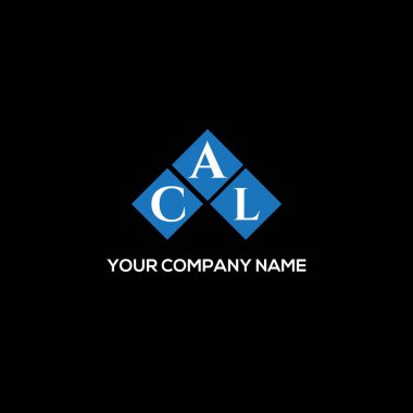 Siyah arkaplanda CAL harf logosu tasarımı. CAL yaratıcı harf logosu konsepti. CAL harf tasarımı.