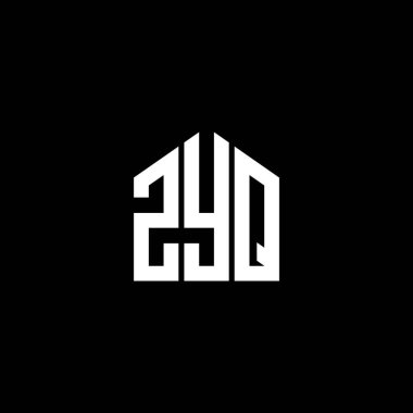 Siyah arka planda ZYQ harf logosu tasarımı. ZYQ yaratıcı harflerin baş harfleri logo kavramı. ZYQ harf tasarımı.
