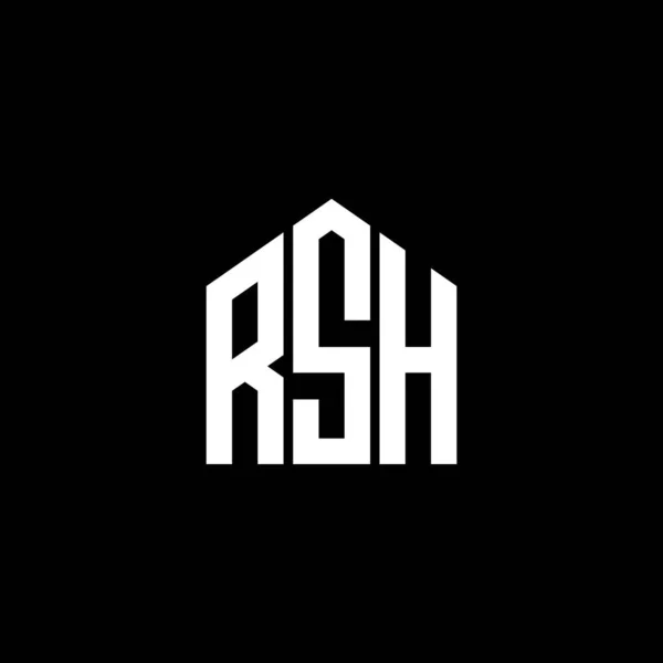 Σχεδιασμός Λογότυπου Γραμμάτων Rsh Φόντο Black Έννοια Λογοτύπου Δημιουργικών Αρχικών — Διανυσματικό Αρχείο