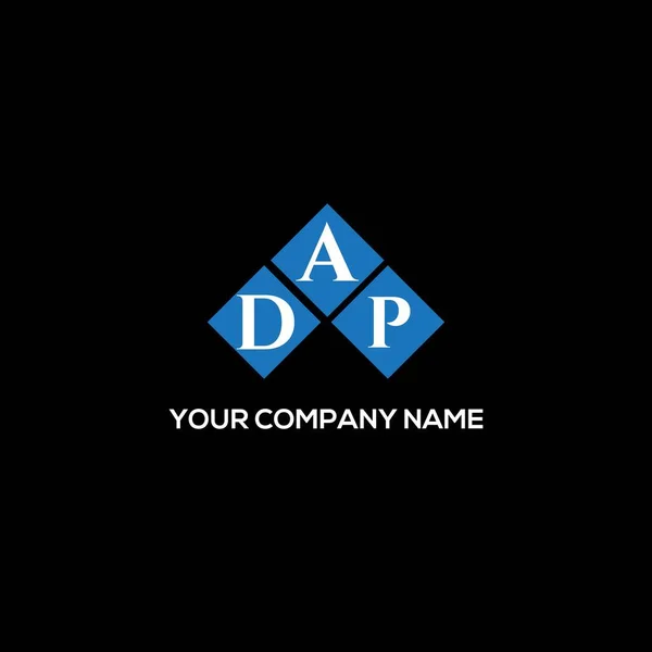 Dap Letter Logo Design Black Background Dap Creative Initials Letter — Stock Vector