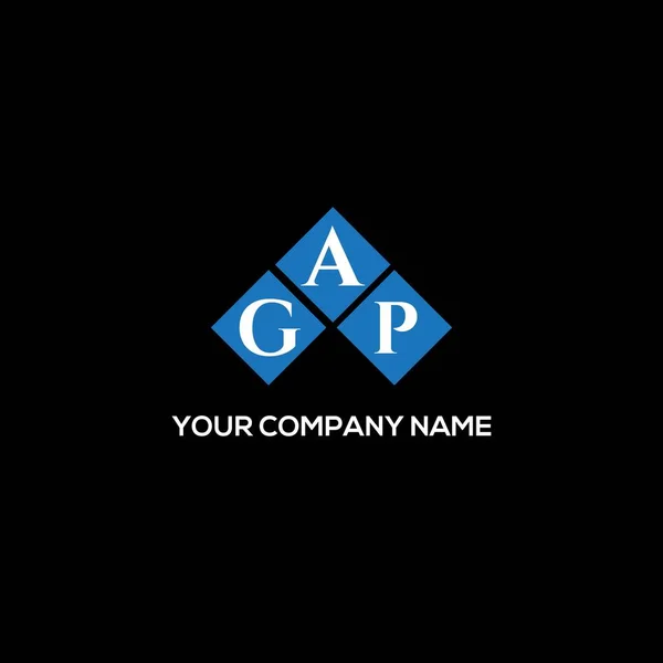 Gap Brev Logotyp Design Svart Bakgrund Gap Kreativa Initialer Brev — Stock vektor