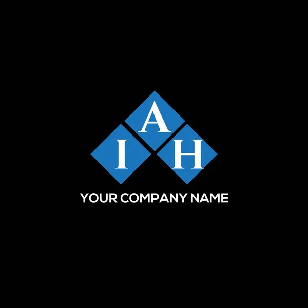 Diseño Del Logotipo Carta Iah Sobre Fondo Negro Iah Iniciales — Vector de stock