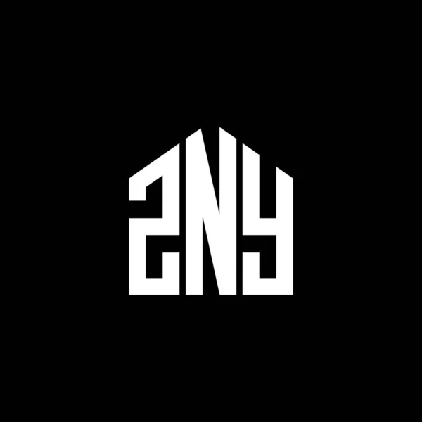 Diseño Del Logotipo Letra Zny Sobre Fondo Negro Zny Iniciales — Archivo Imágenes Vectoriales