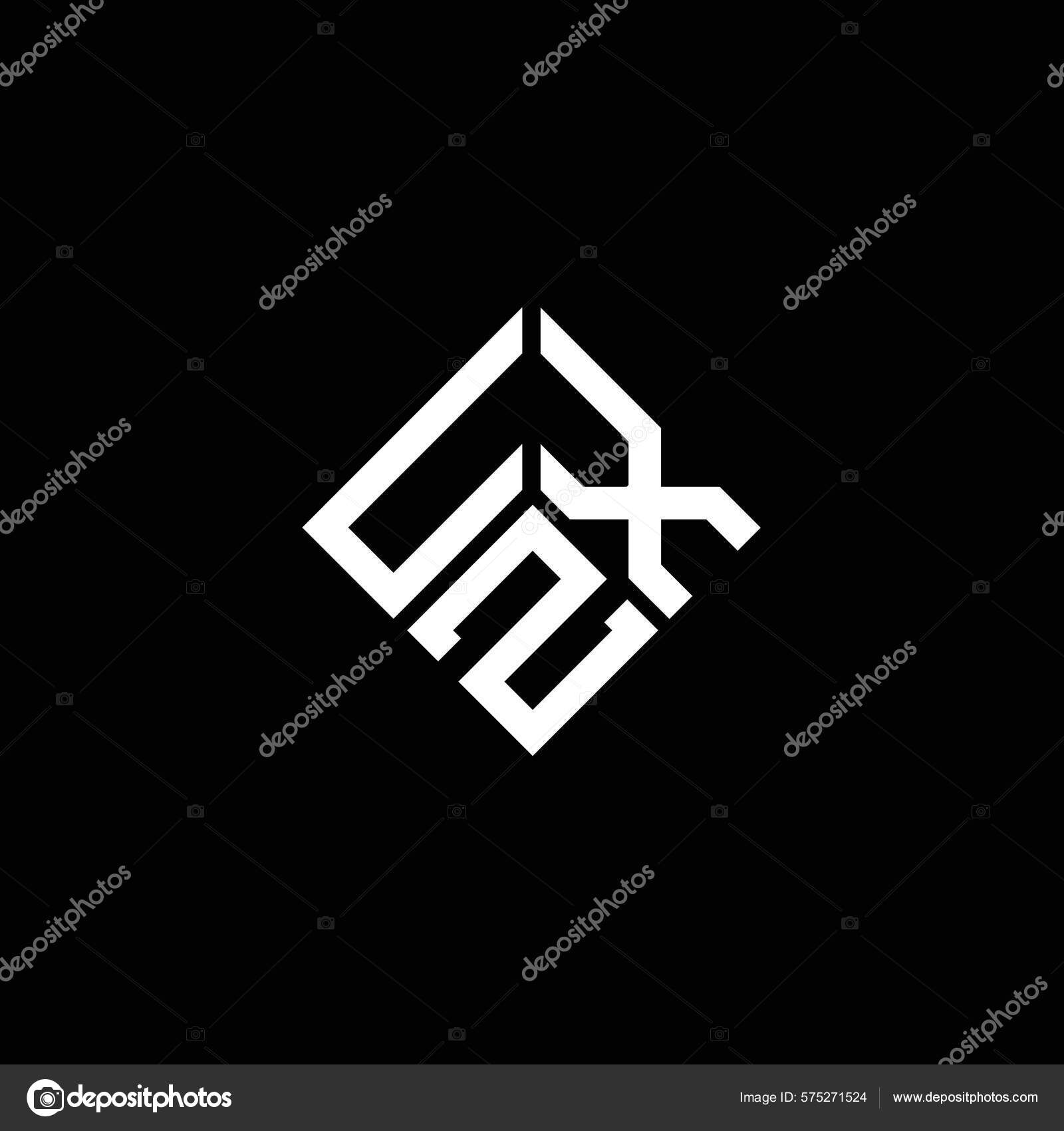 Uxz Letter Logo Design Black Background Uxz Creative Initials Letter ...