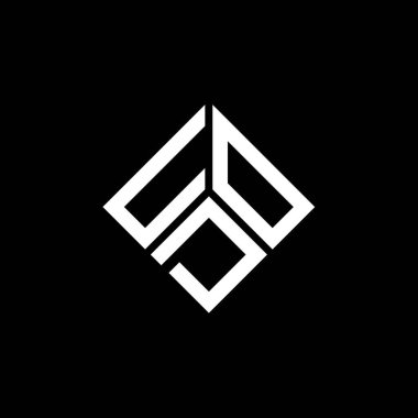 Siyah arka planda UOD harfi logo tasarımı. UOD yaratıcı harfler logosu konsepti. UOD harf tasarımı.