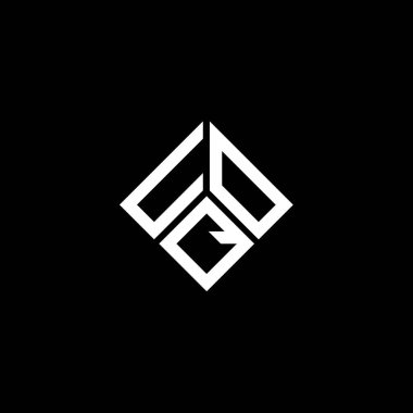 Siyah arka planda UOQ harfi logo tasarımı. UOQ yaratıcı harflerin baş harfleri logo kavramı. UOQ harf tasarımı.