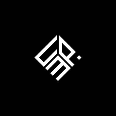 Siyah arka planda UPM harfi logo tasarımı. UPM yaratıcı harflerin baş harfleri logo kavramı. UPM harf tasarımı.