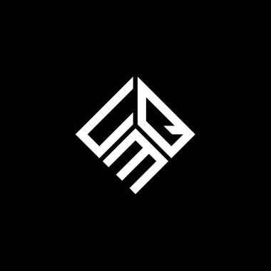 Siyah arkaplanda UQM harf logosu tasarımı. UQM yaratıcı harflerin baş harfleri logo kavramı. UQM harf tasarımı.