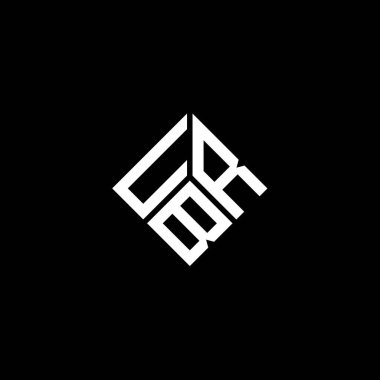 Siyah arkaplanda URB harfi logo tasarımı. URB yaratıcı harflerin baş harfleri logo kavramı. URB harf tasarımı.