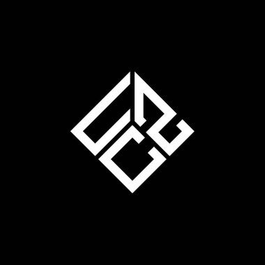 Siyah arkaplanda UZC harf logosu tasarımı. UZC yaratıcı harflerin baş harfleri logo kavramı. UZC harf tasarımı.