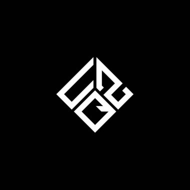 Siyah arka planda UZQ harfi logo tasarımı. UZQ yaratıcı harflerin baş harfleri logo kavramı. UZQ harf tasarımı.