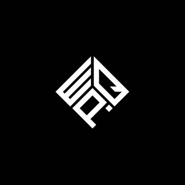 Siyah arkaplanda WQP harf logosu tasarımı. WQP yaratıcı harflerin baş harfleri logo kavramı. WQP harf tasarımı.