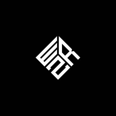 Siyah arkaplanda WRZ harf logosu tasarımı. WRZ yaratıcı harflerin baş harfleri logo kavramı. WRZ harf tasarımı.