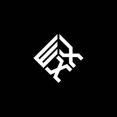 Siyah arkaplanda WXX harf logosu tasarımı. WXX yaratıcı harflerin baş harfleri logo kavramı. WXX harf tasarımı.