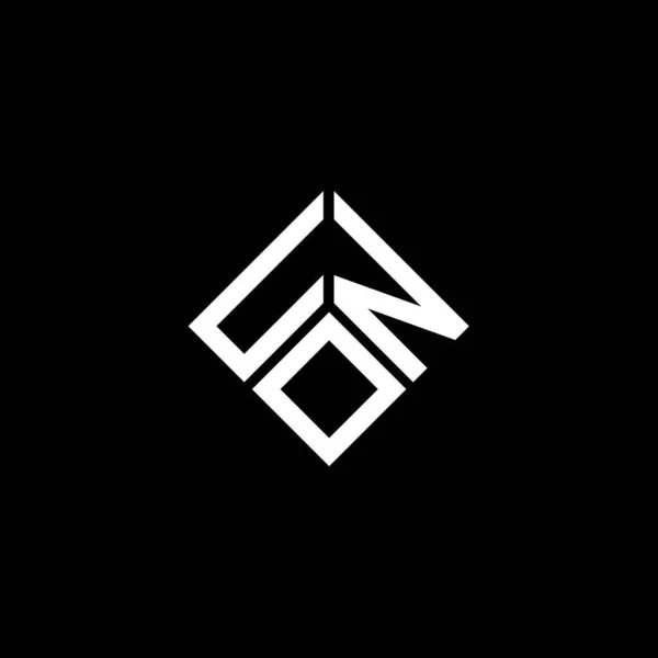 Modèle Logo Lettre Onu Sur Fond Noir Onu Initiales Créatives — Image vectorielle