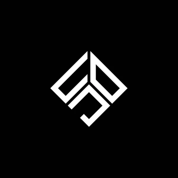 Uoj Logo Ontwerp Zwarte Achtergrond Uoj Creatieve Initialen Letter Logo — Stockvector