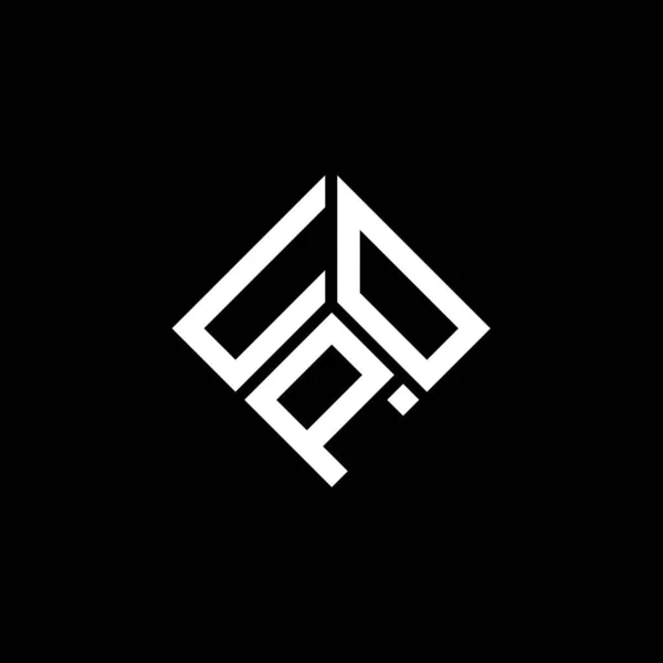 Diseño Del Logotipo Letra Uop Sobre Fondo Negro Uop Iniciales — Vector de stock